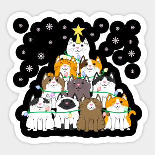 Christmas Tree Cat Kitten Xmas Ugly Christmas Sticker